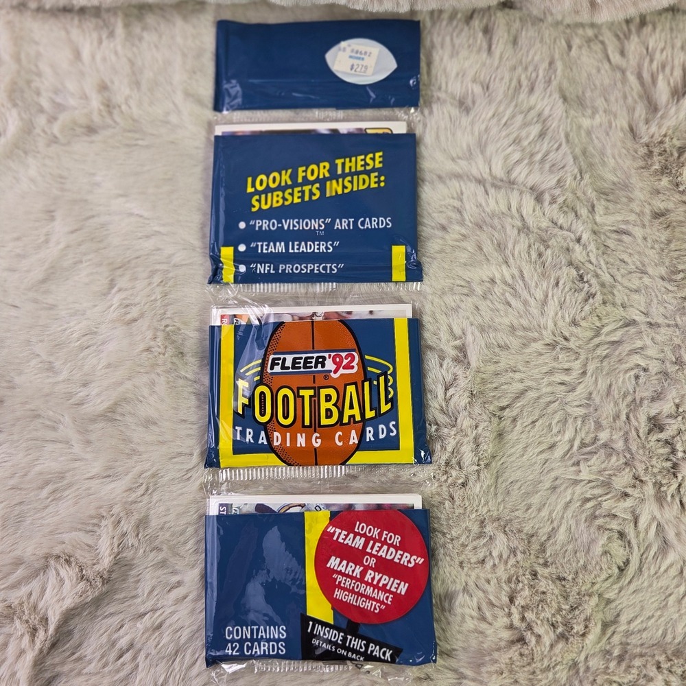1992 Fleer Football Sealed Rack Pack 42 Cards Mark Rypien Performance